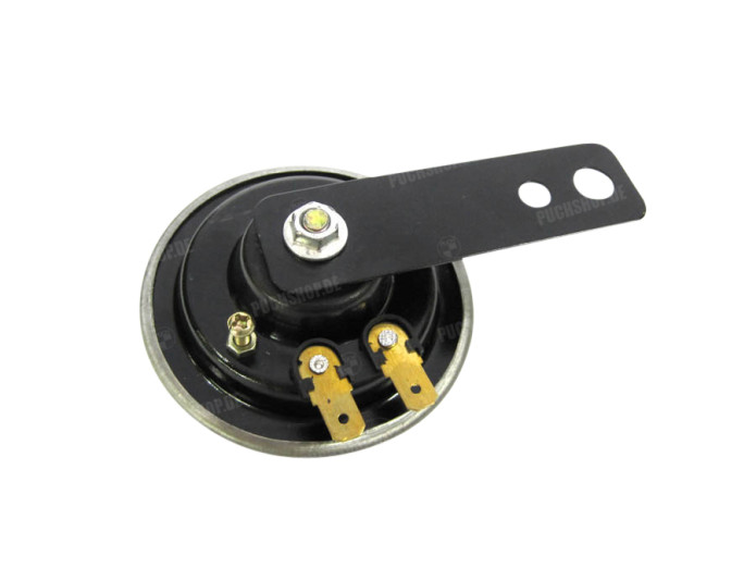 Claxon 6V DC 70mm gelijkspanning chroom model met gaten