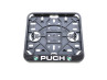 Puch Stickers Kentekenplaathouder-sticker liggend zwart Kentekenplaathouder sticker vierkant Puch logo