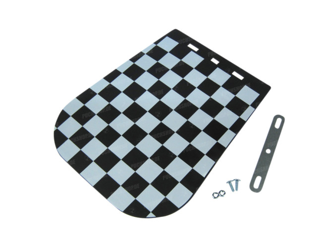 Mudflap universal 21x27 with black-white checkered  1