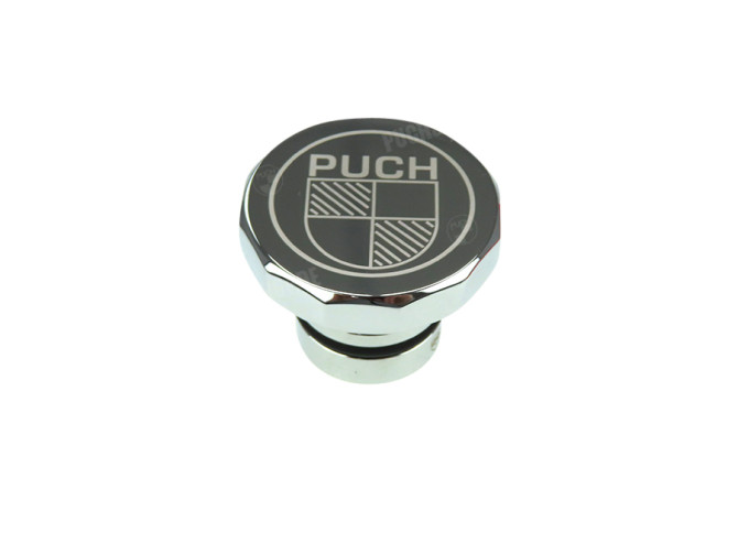 Tankdop 30mm Puch Maxi als origineel met logo aluminium  main