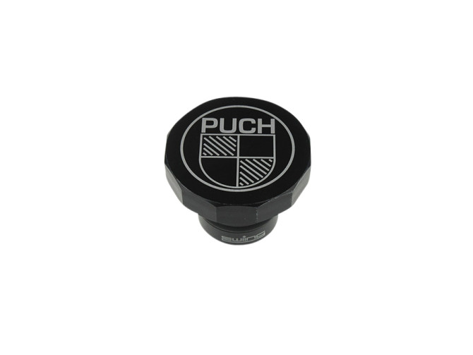 Fuel cap 30mm Puch Maxi as original with logo aluminium black anodised product