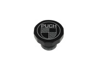 Tankdeckel 30mm Puch Maxi wie original mit Logo Alu Schwarz eloxiert