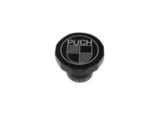 Tankdeckel 30mm Puch Maxi wie original mit Logo Alu Schwarz eloxiert