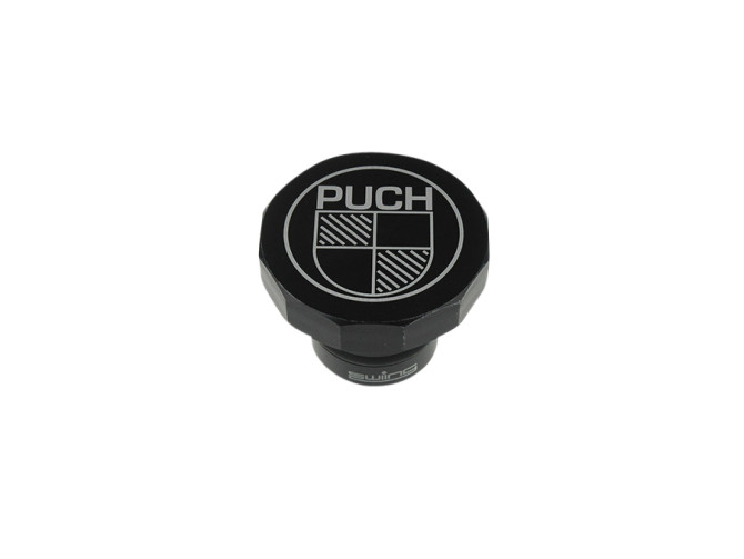 Tankdeckel 30mm Puch Maxi wie original mit Logo Alu Schwarz eloxiert product