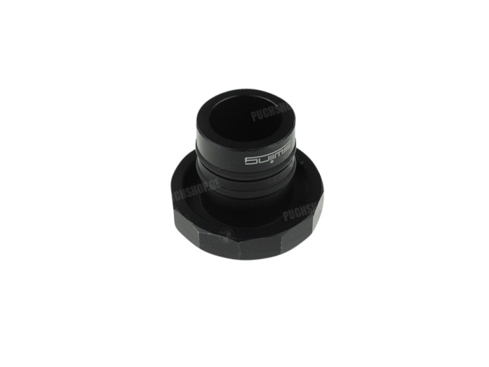 Tankdop 30mm Puch Maxi ori logo aluminium zwart geanodiseerd