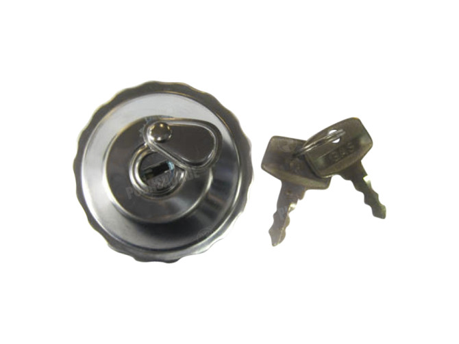 Fuel cap baionet lock 30mm with lock chrome main