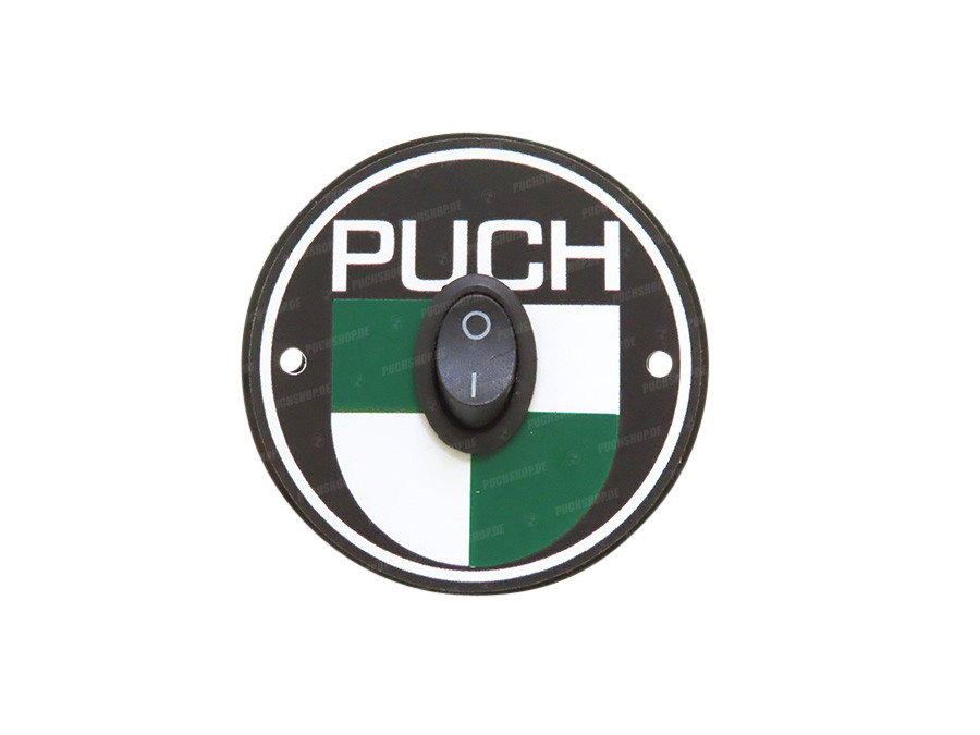 Air filter hole cover with Puch logo and switch main