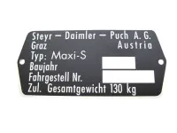 Typenschild Puch Maxi S Steyer-Daimler 