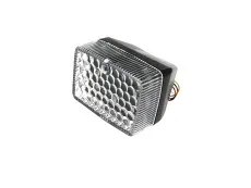 Taillight small model Ulo black LED 6V with diamond pattern and brake light