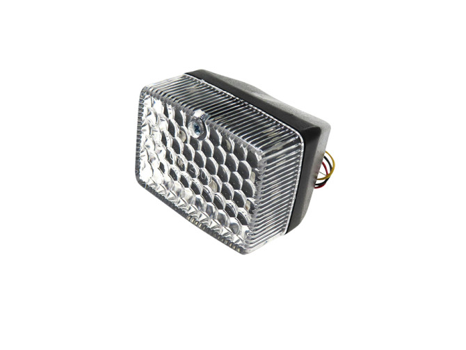Taillight small model Ulo black LED 6V with diamond pattern and brake light product