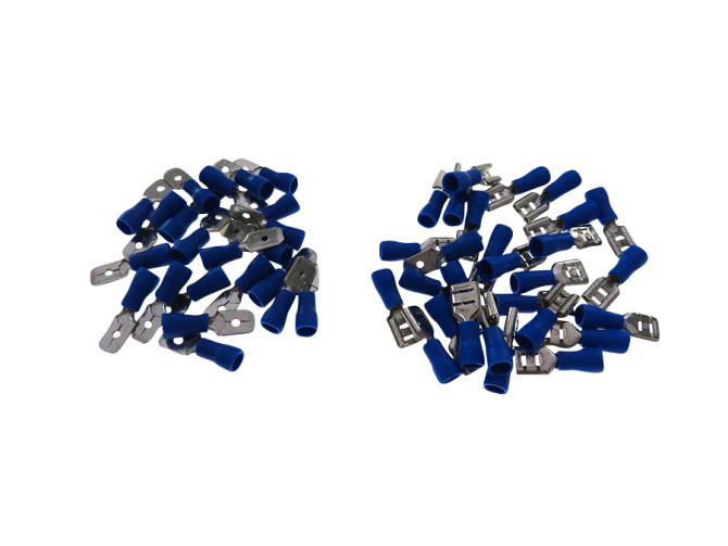 Elektro Kabelschuhe Sortiment 50-Teilig Flach Blau  product