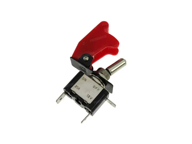 Toggle switch / flightswitch (on/off) 12mm with safety cap main