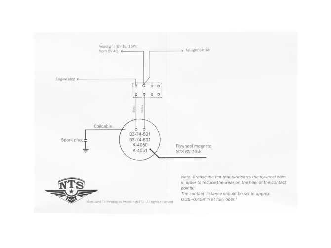Ignition model Bosch left turning 6V 19W with flywheel Puch MV / VS / DS Monza etc. NTS product