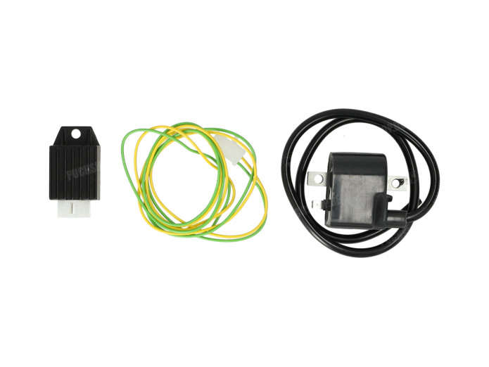 Ontsteking model Bosch linksdraaiend 12V 43W elektronisch CDI met vliegwiel en spanningsregelaar NTS