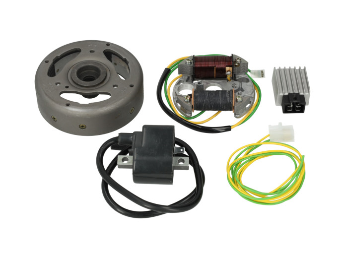 Ontsteking model Bosch linksdraaiend 6V 33W elektronisch CDI met vliegwiel en spanningsregelaar NTS