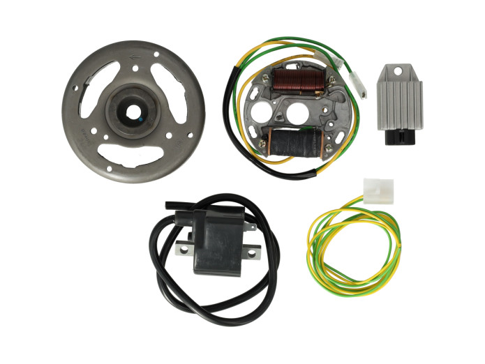 Ontsteking model Bosch linksdraaiend 6V 33W elektronisch CDI met vliegwiel en spanningsregelaar NTS