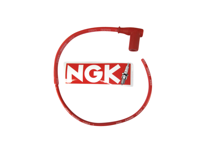 Spark plug cable red NGK CR-4 racing with spark plug cover product