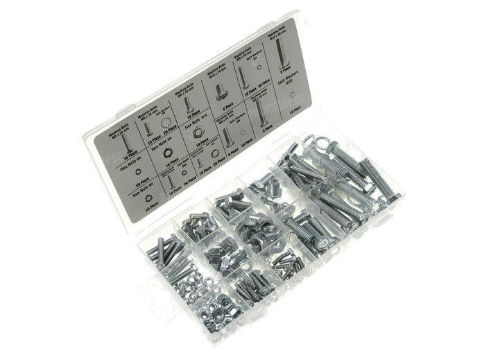 Bolts and nut assortment set 240-pieces galvanized