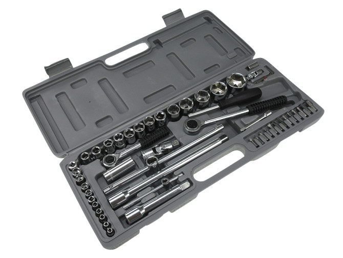 Socket tool set 52-pieces 1/4 + 1/2 inch product