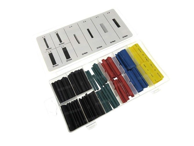Electric cable heatshrink assortment 5 colors 120-pieces main