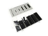 Electric cable heatshrink assortment black 127-pieces