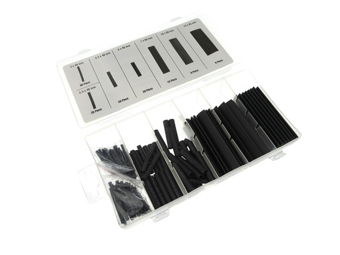 Electric cable heatshrink assortment black 127-pieces product