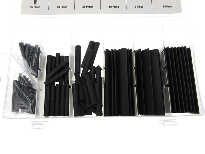 Krimpkous assortiment set zwart 127-delig