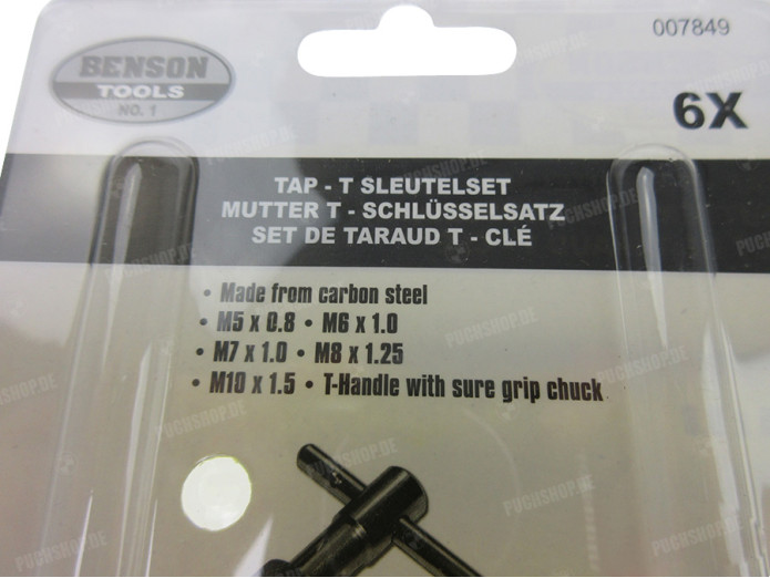 Tap t-sleutel set 6-delig