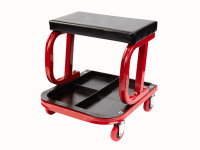 Workshop stool with storage on wheels