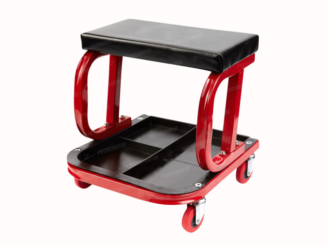 Workshop stool with storage on wheels main