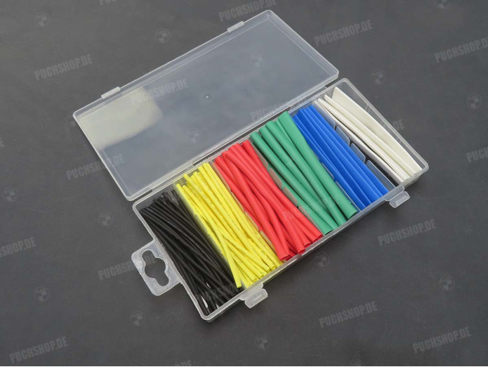 Electric cable heatshrink assortment set 6 colors 100-pieces