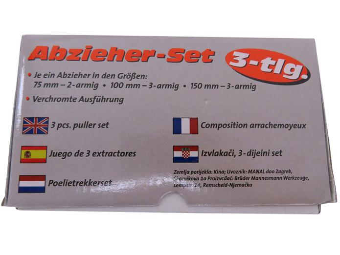 Poelietrekkerset 3-delig A-kwaliteit Mannesmann