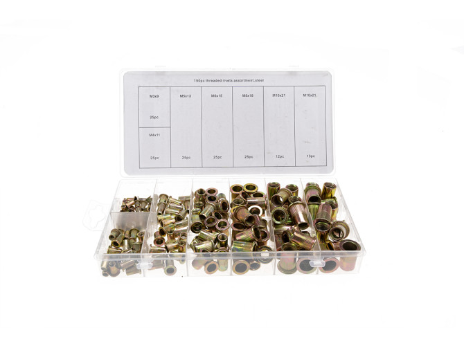 Blind nut rivet set steel 150-pieces product