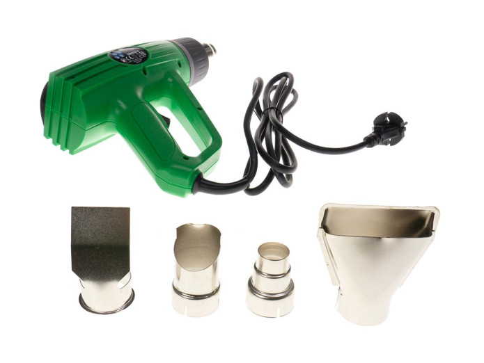 Heteluchtpistool 1350 / 2000 watt met opzet stukken