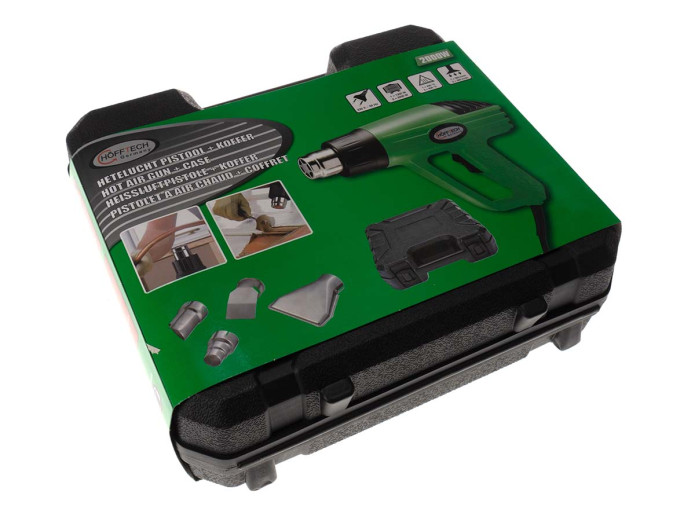 Heteluchtpistool 1350 / 2000 watt met opzet stukken