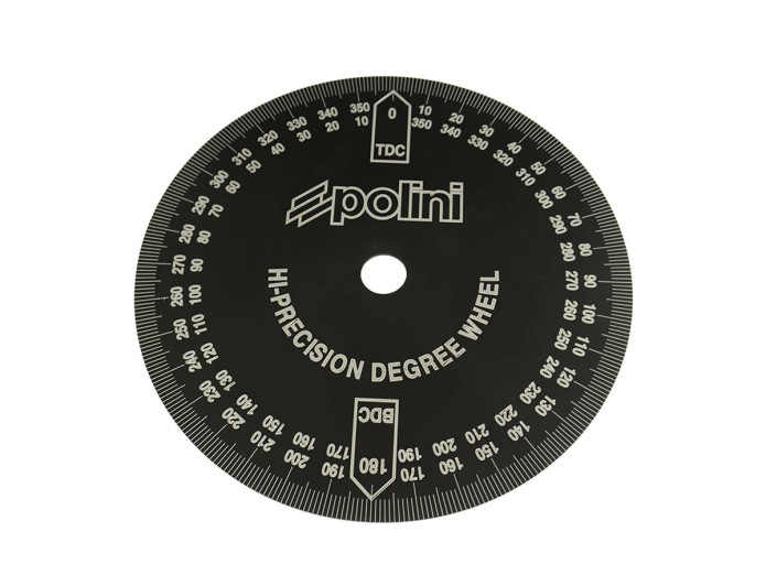 Gradenplaat afstelling voorontsteking Polini met adapters