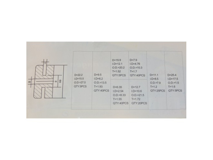 Cable grommet assortment set 180-pieces