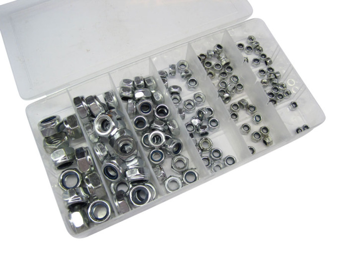 Nut self-locking assortment set 150-pieces galvanized