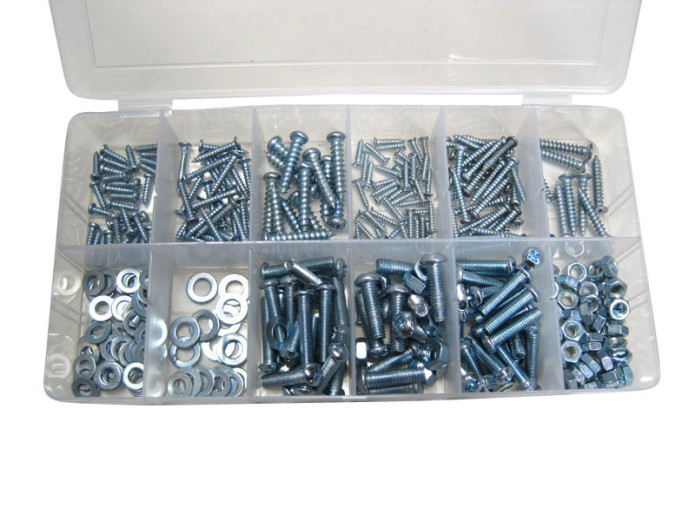 Bouten en moeren assortiment set 347-delig verzinkt