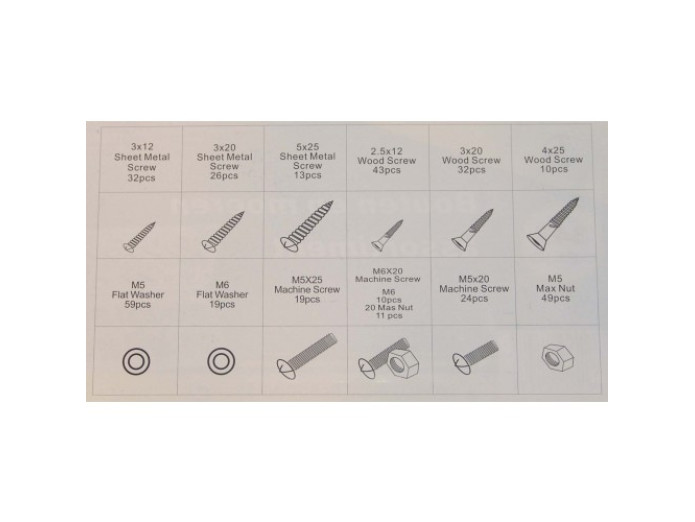 Bouten en moeren assortiment set 347-delig verzinkt