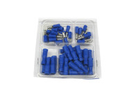 Elektro kabelschoen assortiment set 50-delig rond blauw
