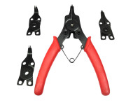 Circlip / ring pliers set 5-pieces with 4 interchangeable heads