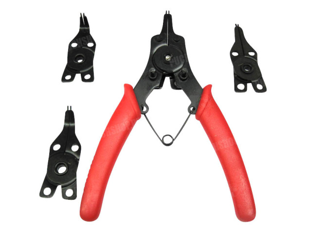 Circlip / ring pliers set 4-pieces with 4 interchangeable heads main