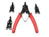 Circlip / ring pliers set 4-pieces with 4 interchangeable heads thumb extra