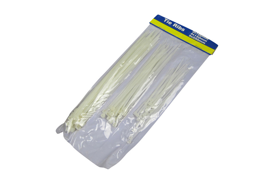 Kabelbinder tiewraps wit 60-delig product