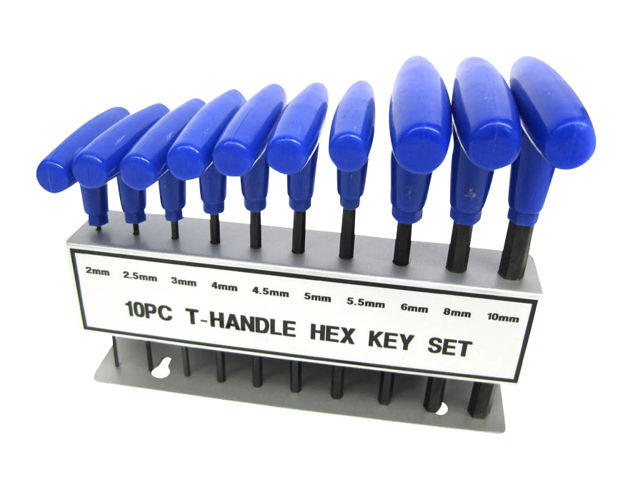10 piece T handle Allen key set 2 to 10 mm