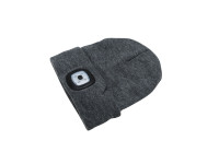 Beanie muts met LED lamp grijs 