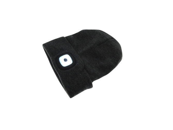 Beanie muts met LED lamp grijs  product