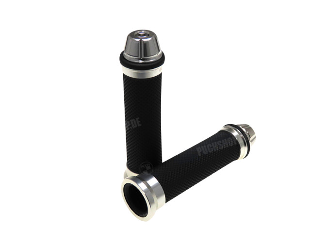 Handle grips black / alu with handle bar weights 24mm / 22mm main