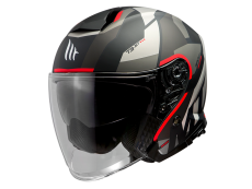 Helmet MT Jet Thunder III SV Bow black / red 